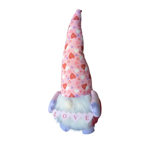 Kirkton House Valentines Day Gnome Decoration With Pink Heart Love Design 20" - Picture 2 of 5